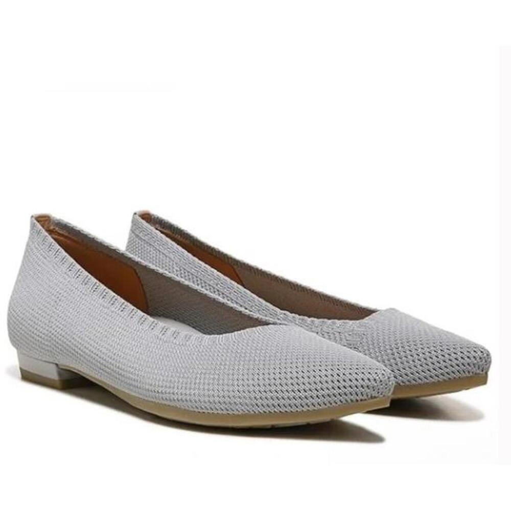 Vionic Light Gray Knit Pointed Toe Flats